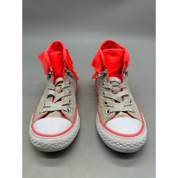 Converse All Star Chuck Taylor High-Top Sneakers With Red Ruffle Accents 11 READ - Picture 2 of 7